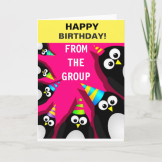Cartão Happy Birthday Penguins Greeting Card