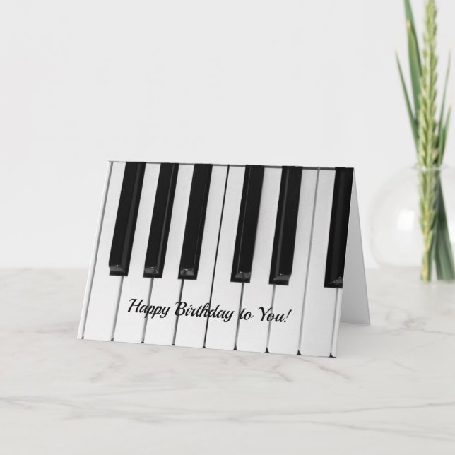 Cartão Happy birthday piano keys music card (Frente)