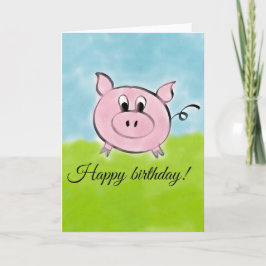 Cartão Happy birthday pig