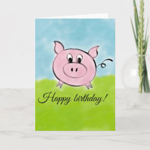 Cartão Happy birthday pig