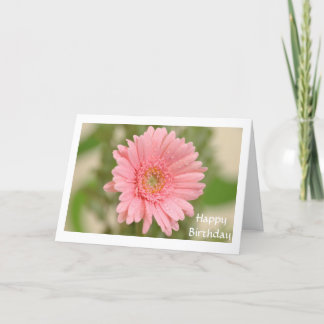 Cartão Happy Birthday Pink Gerbera Daisy Greeting Card
