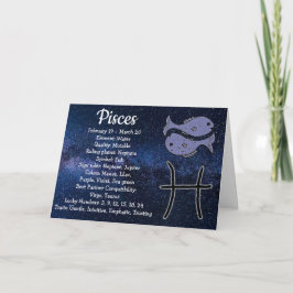 Cartão Happy Birthday Pisces Astrological Sign
