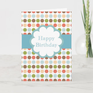 Cartão Happy Birthday (poka dots)