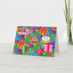 Cartão happy birthday poop emoji