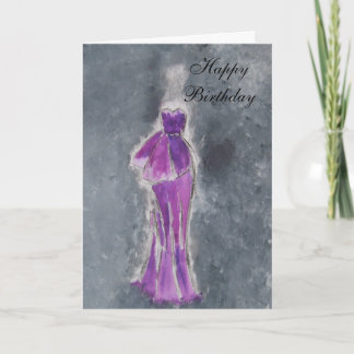 Cartão Happy Birthday (purple dress)