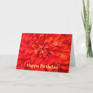Cartão Happy Birthday red flower petals
