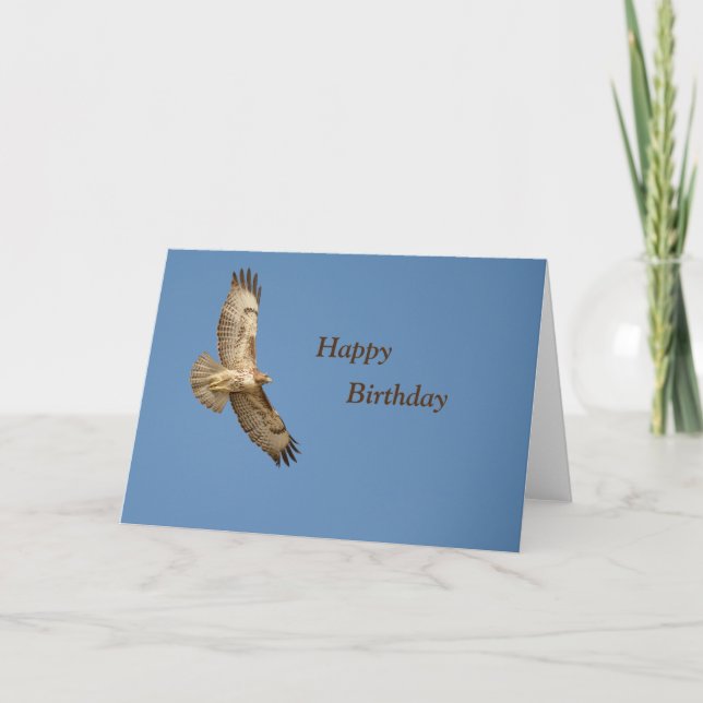 Cartão Happy Birthday Red Tailed Hawk Card (Frente)