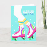 Cartão Happy Birthday Roller Skates Card<br><div class="desc">Designed in the UK 

© Pearl Ivy</div>