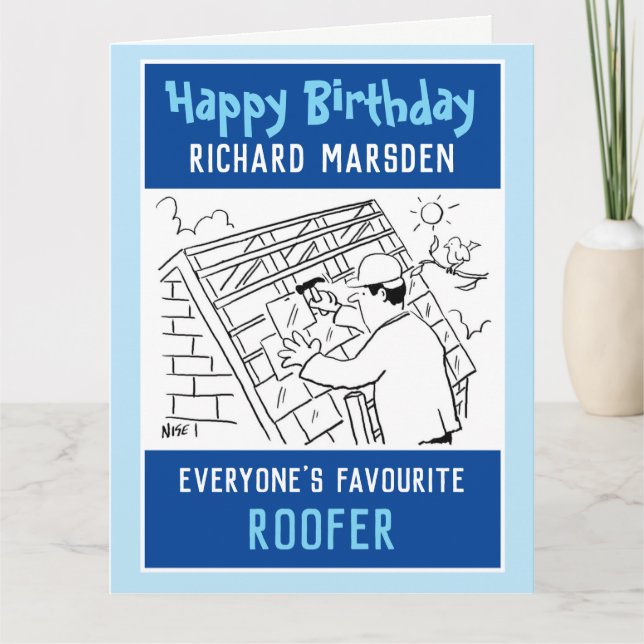 Cartão Happy Birthday Roofer (Frente)