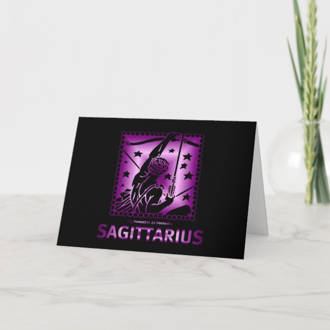 Cartão Happy Birthday Sagittarius starsign (Frente)