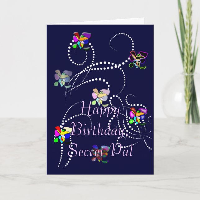 Cartão happy birthday secret pal (Frente)