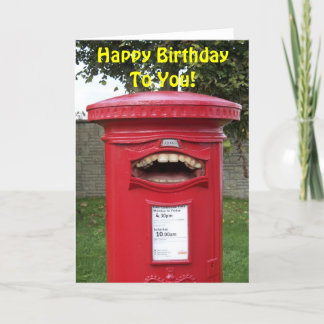 Cartão Happy Birthday Singing British Post Box Card