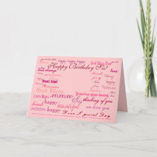 Cartão "Happy Birthday Sis!" card