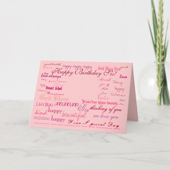 Cartão "Happy Birthday Sis!" card (Frente)