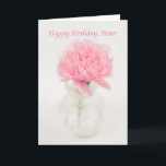 Cartão Happy Birthday, Sister<br><div class="desc">A pastel pink birthday card for your sister.  You may customize this card by adding your own sentiment to the inside.</div>