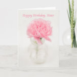 Cartão Happy Birthday, Sister<br><div class="desc">A pastel pink birthday card for your sister.  You may customize this card by adding your own sentiment to the inside.</div>