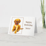 Cartão Happy Birthday Sister Custom Special Puppy Wishes<br><div class="desc">This kitty and I think you're special and hope your day is too.   Happy Birthday sister you customize with cute puppy dog animal art</div>