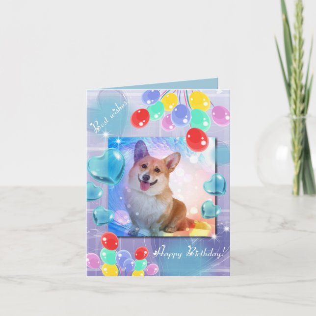 Cartão Happy Birthday Smiling Corgi Note Card (Frente)