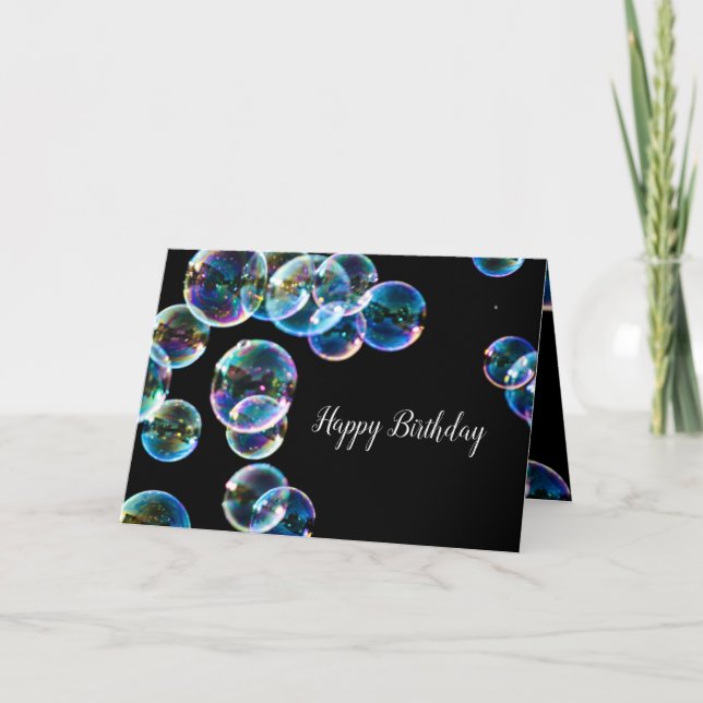 Cartão Happy Birthday Soap Bubble Custom (Frente)