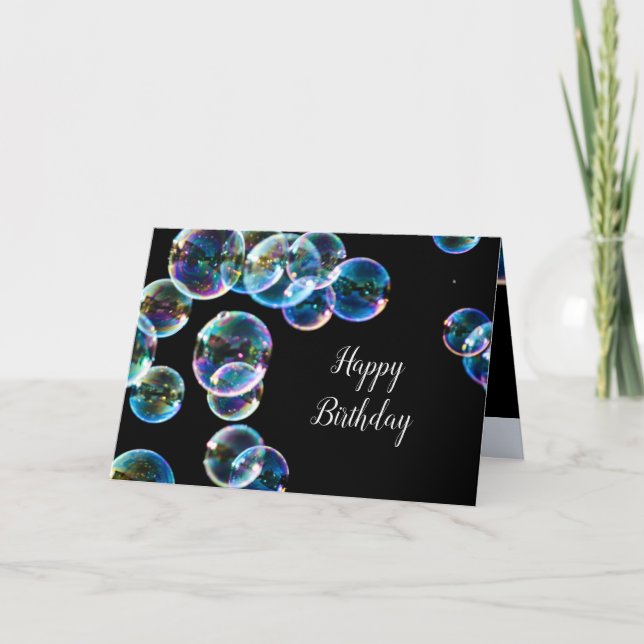 Cartão Happy Birthday Soap Bubble Custom Card (Frente)