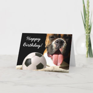 Cartão Happy Birthday Soccer Boxer greeting card