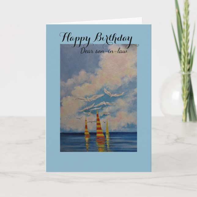 Cartão Happy Birthday/Son-in-Law greeting card (Frente)
