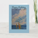 Cartão Happy Birthday/Son-in-Law greeting card<br><div class="desc">Original acrylic painting by Dian... ... A lovely and happy view of water,  sky and sail bots.  A perfect greeting card for a favorite son-in-law to enjoy! Inside the card is an endearing sentiment which is sure to delight anyone who receives it!</div>