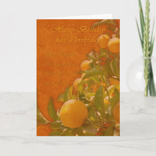 Cartão Happy Birthday Spanish Orange Tree, burnt orange c