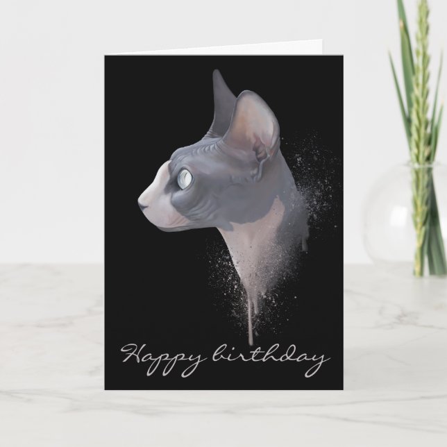 Cartão Happy birthday sphynx (Frente)