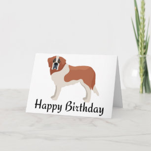 Cartão Happy Birthday St Bernard Puppy Dog Saint Bernard