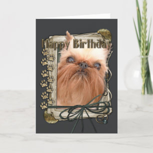 Cartão Happy Birthday - Stone Paws - Brussels Griffon