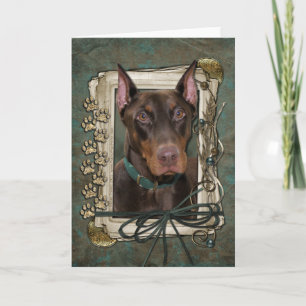 Cartão Happy Birthday - Stone Paws - Doberman - Rocky