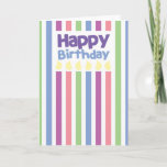 Cartão Happy Birthday stripey card<br><div class="desc">Happy Birthday stripey card</div>