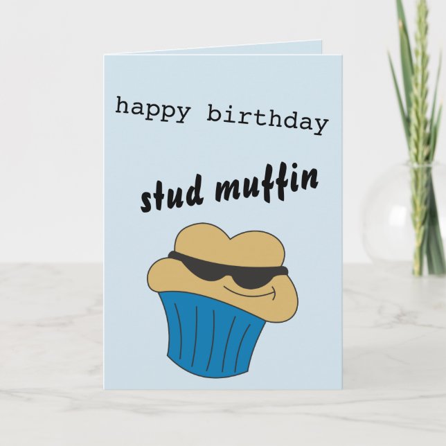 Cartão Happy Birthday Stud Muffin Card For Him (Frente)