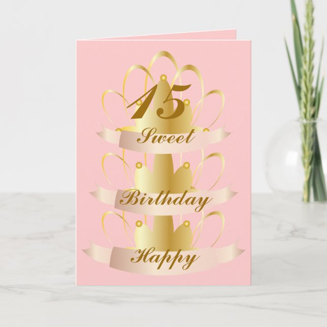 Cartão Happy Birthday Sweet Fifteen-Customize (Frente)