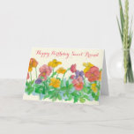 Cartão Happy Birthday Sweet Friend Pansy Flowers<br><div class="desc">A pretty happy birthday greeting card decorated with a garden of pansy flowers in a rainbow of colors painted in watercolor.</div>