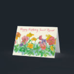 Cartão Happy Birthday Sweet Friend Pansy Flowers<br><div class="desc">A pretty happy birthday greeting card decorated with a garden of pansy flowers in a rainbow of colors painted in watercolor.</div>