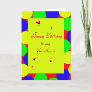 Cartão Happy Birthday Sweetheart