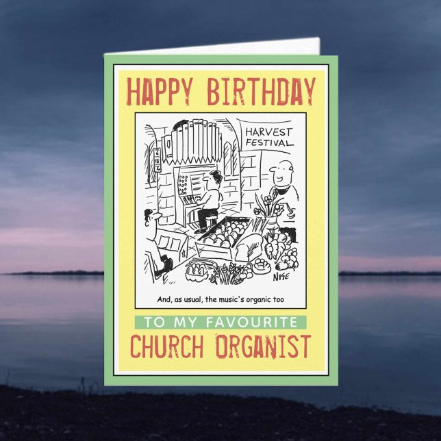 Cartão Happy Birthday to a Church Organist. (Criador carregado)