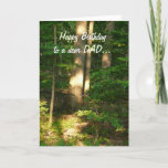 Cartão Happy Birthday to a dear DAD-Forest Light<br><div class="desc">Dappled light plays on the trees in the forest in this beautiful birthday card for a fabulous DAD! Please feel free to customize the inside.</div>