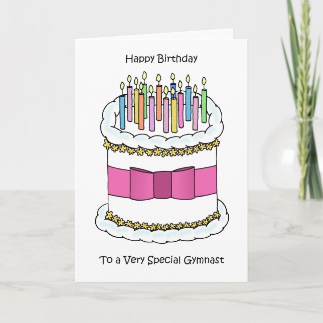 Cartão Happy Birthday to Gymnast (Frente)