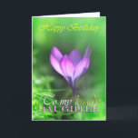 Cartão Happy birthday to my daughter, violet crocus close<br><div class="desc">Beautiful,  birthday card for your daughter with customizable wishes inside.</div>
