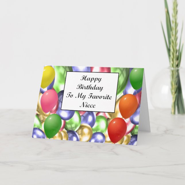 Cartão Happy Birthday To My Favorite Niece (Frente)