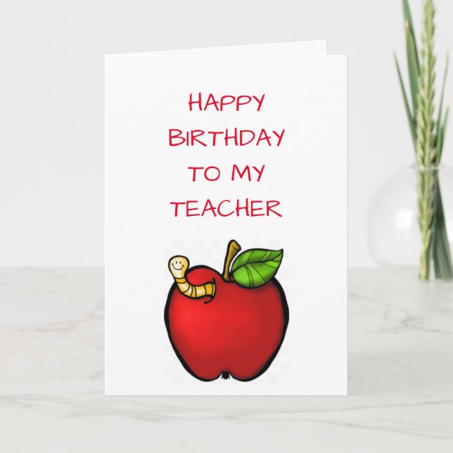 CARTÃO HAPPY **BIRTHDAY** TO MY ***TEACHER*** (Frente)