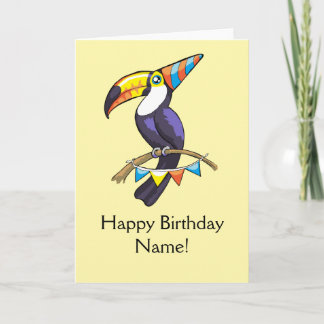 Cartão Happy Birthday Toucan Card Personalised Template