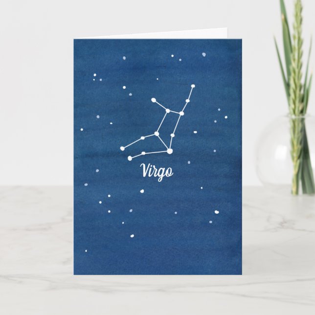 Cartão Happy Birthday Virgo Constellation Stars (Frente)