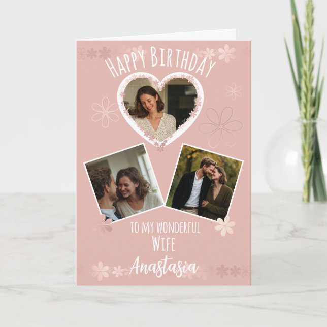 Cartão Happy Birthday Wife card (Frente)
