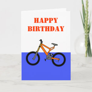 Cartão Happy Birthday with bike bicycle pushbike
