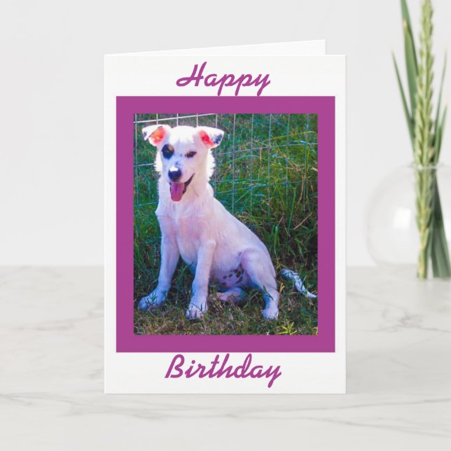 Cartão Happy Birthday with Cute Puppy (Frente)