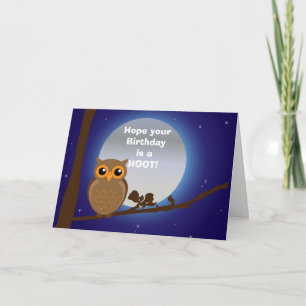 Cartão Happy birthday with owl birthday humor